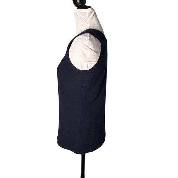 Neiman Marcus Cashmere Sweater Tank Top Navy Size Large - Picture 5 of 9